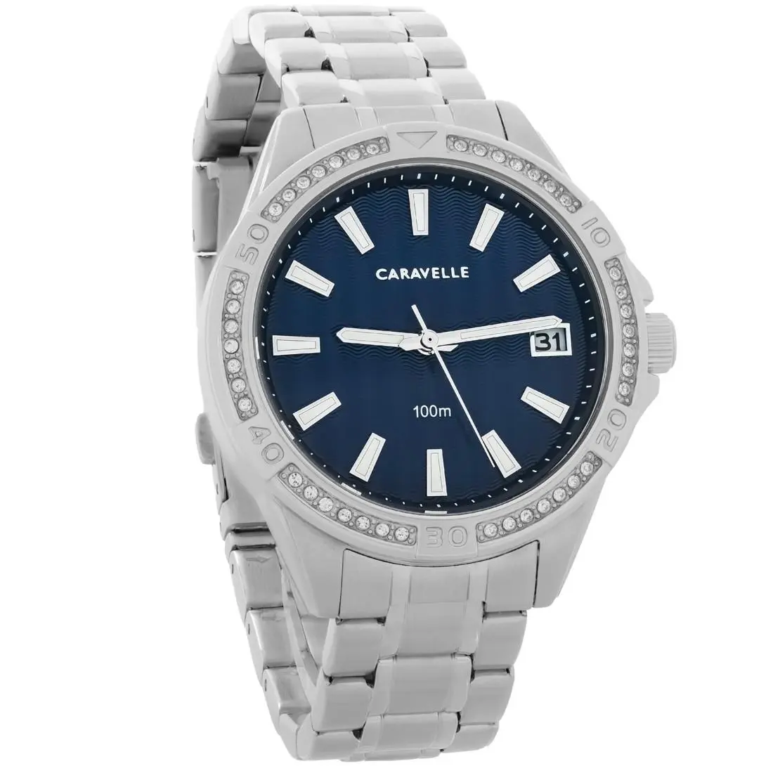 Caravelle By Bulova Aqualuxx Women`s Quartz Watch 43M122 - Face: Silver, Dial: Silver, Band: Silver