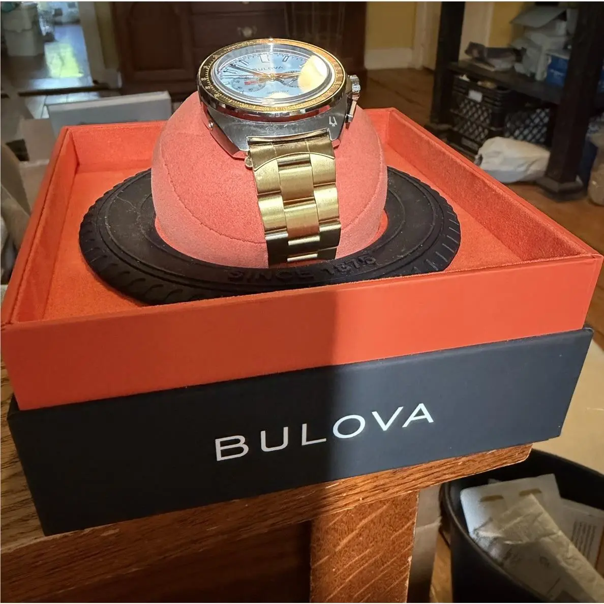 Bulova Limited Edition Automatic Pale Blue Dial Date Watch Box