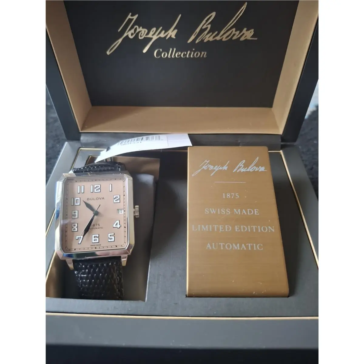 Joseph Bulova Breton 96B331 Salmon Blush Dial Swiss Made Automatic Watch 299/350