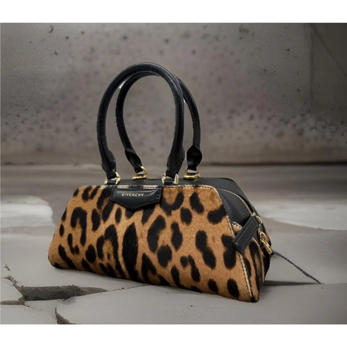 Givenchy Mini Antigona Leopard Print Calf Hair East/ Weat Satchel