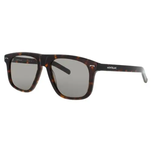 Mb0227s 002 Sunglasses Havana Frame Green Tint Lenses 55 mm by Montblanc