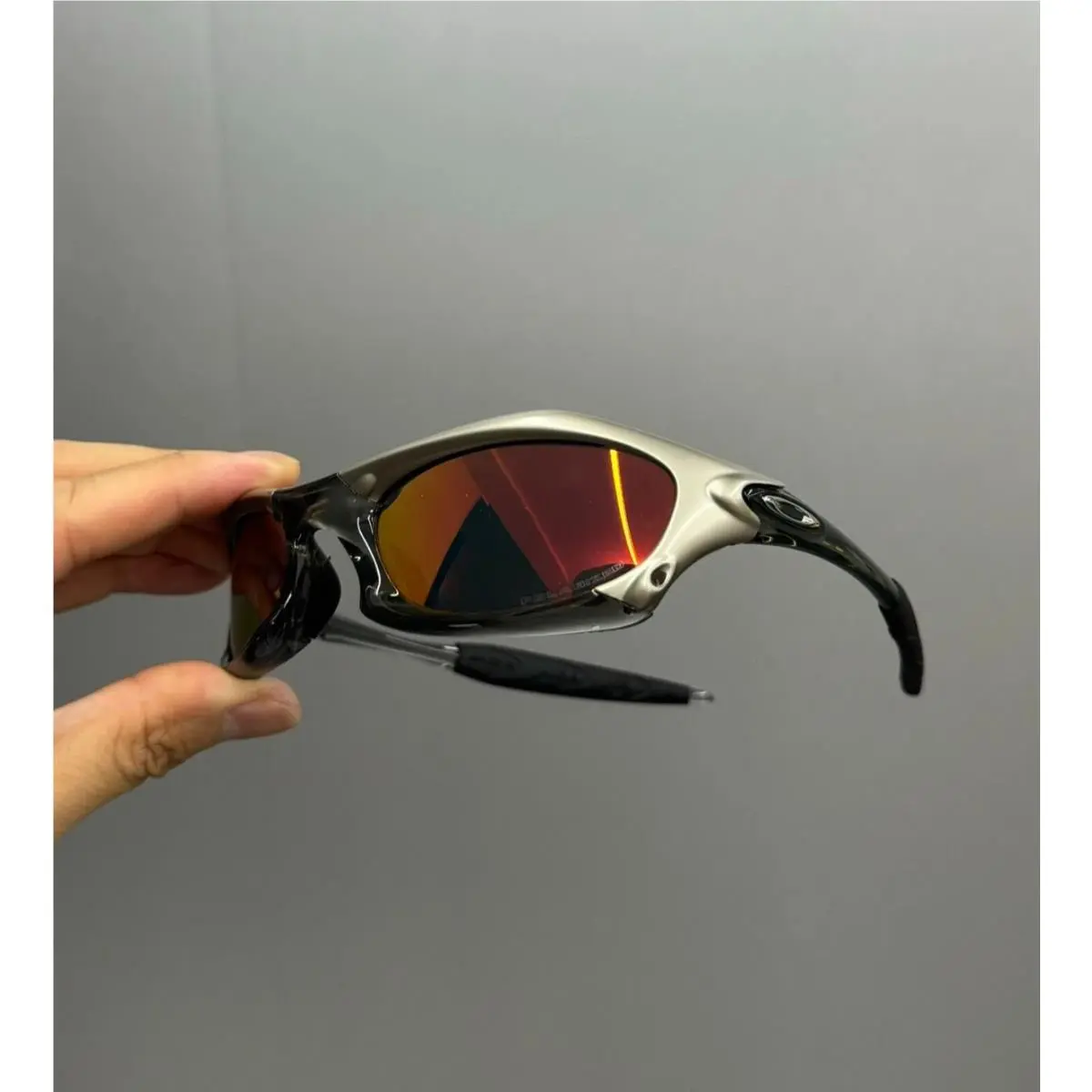 Vintage Y2K Oakley Splice Polarized Sunglasses Red Lenses Mixed Material Frame