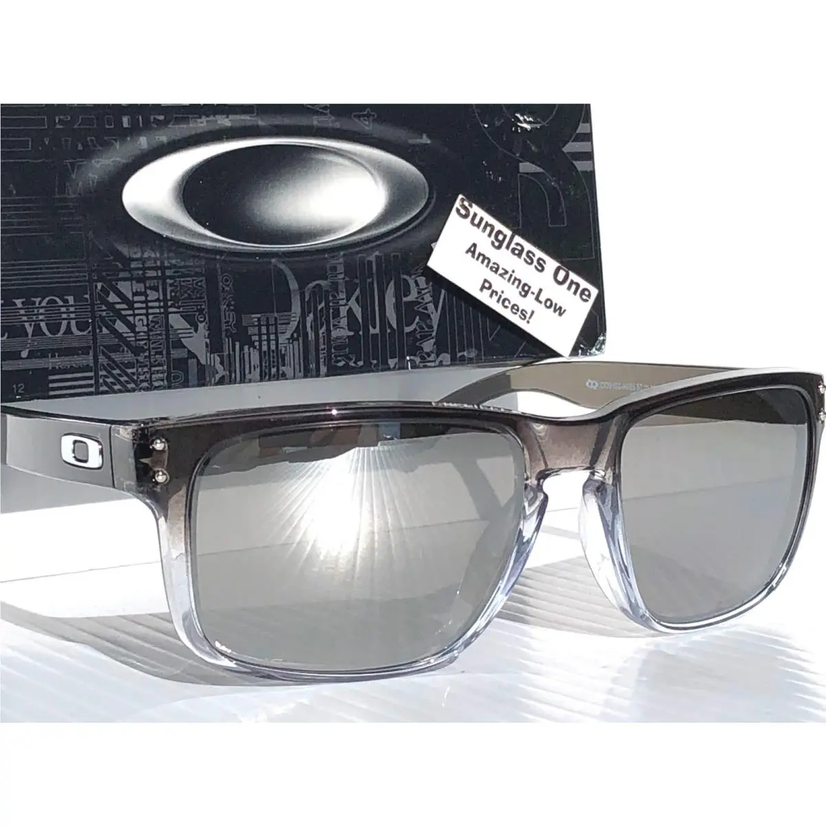 Holbrook Dark Ink Fade Polarized Chrome Iridium Lens Sunglass 9102-A9 by Oakley