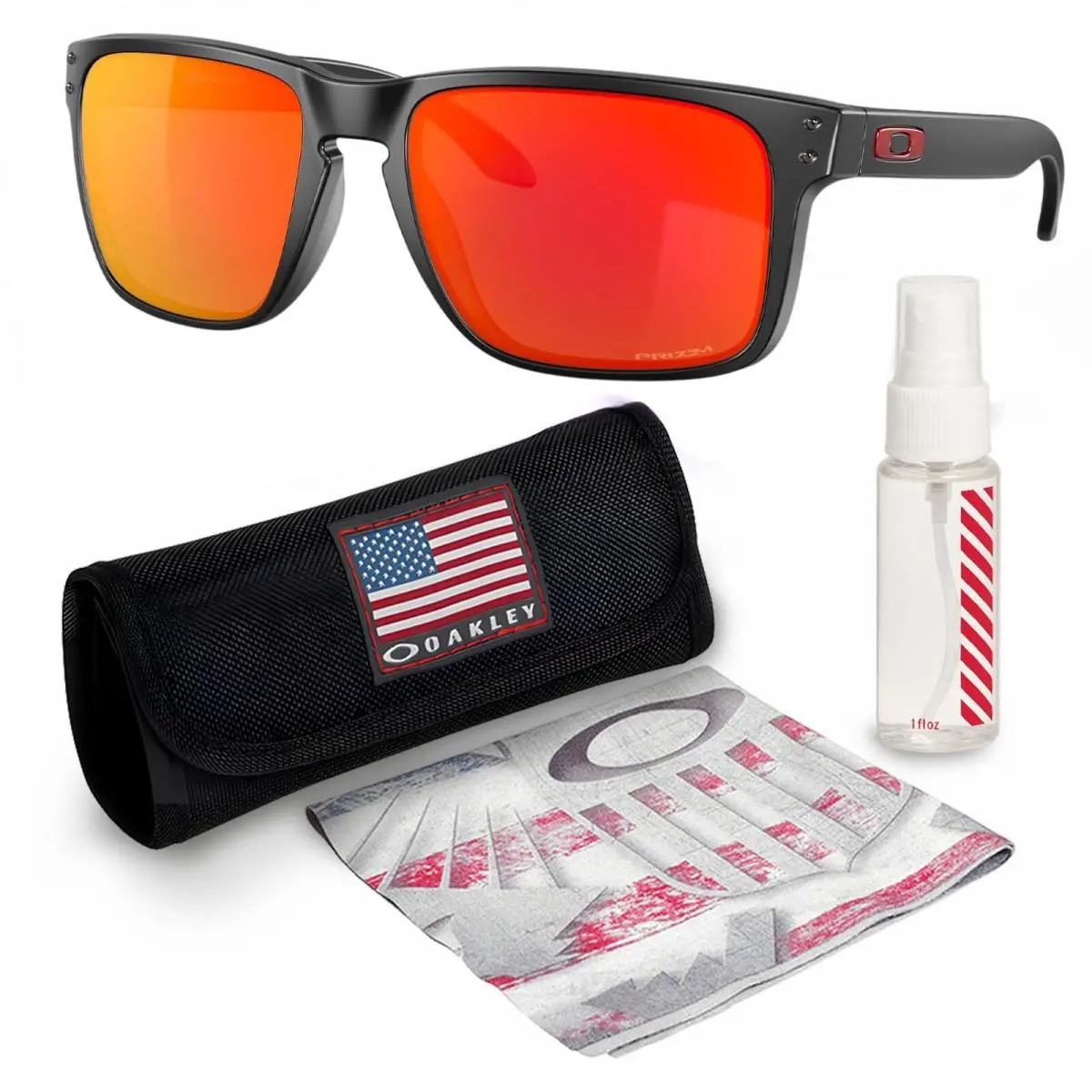 Holbrook OO9417 Sunglasses Matte Black Prizm Ruby Polarized Lenses by Oakley
