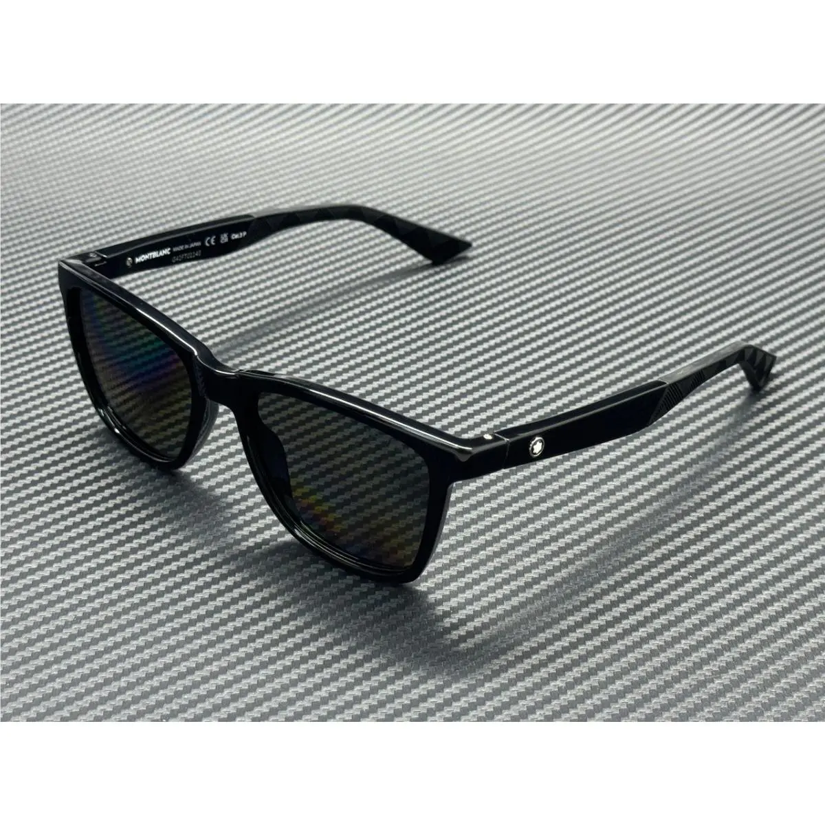 Montblanc Mont Blanc MB0399S 005 Black Grey Polarized Men`s 55 mm Extra Large Sunglasses