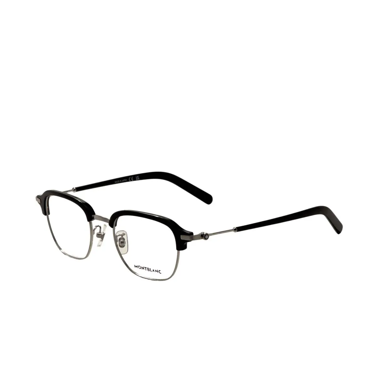 Men`s 50 mm Black Silver Eyeglasses MB0390O-001-50 by Montblanc