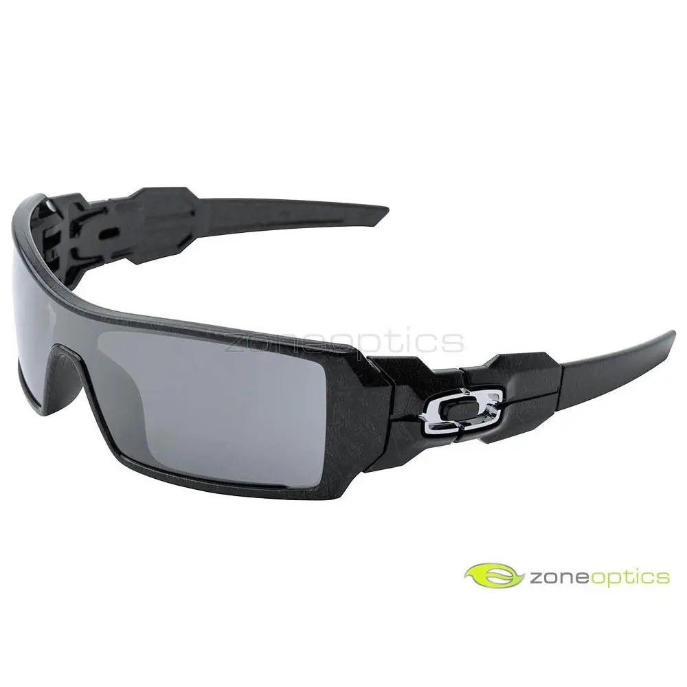 Oil Rig Sunglasses 24-058 Polished Black/silver Ghost Text/black Iridium by Oakley