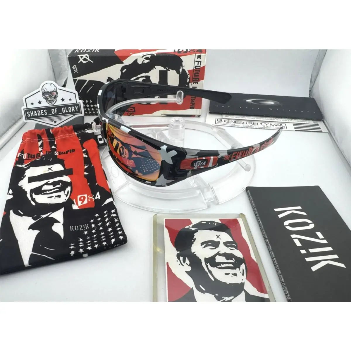 Oakley Hijinx Frank Kozik Artist Series Future IS Stupid Ruby Sunglasses 12-798