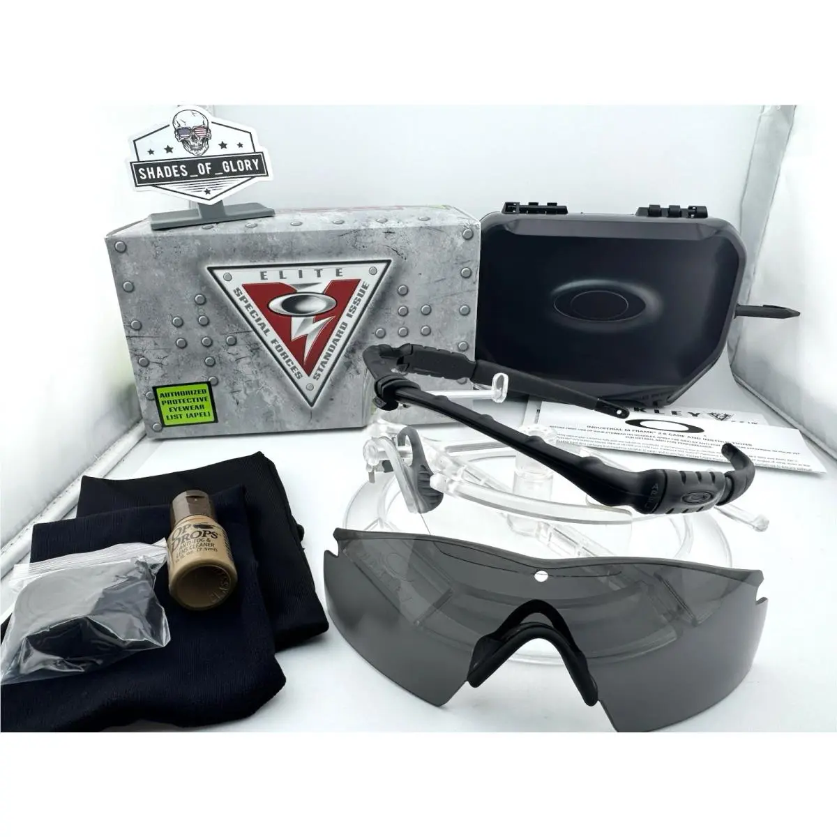 M Frame 2.0 SI Ballistic Black Grey Clear Lens Z87 Sunglasses Array by Oakley
