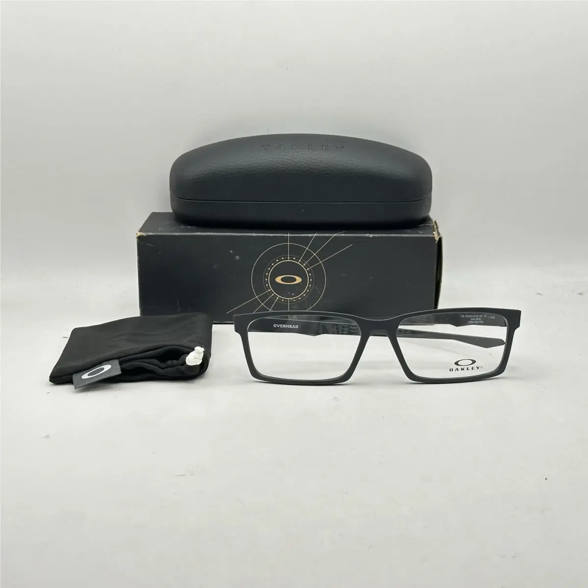 Mens Overhead Rectangle Full Rim Eyeglasses OX8060 Satin Black by Oakley
