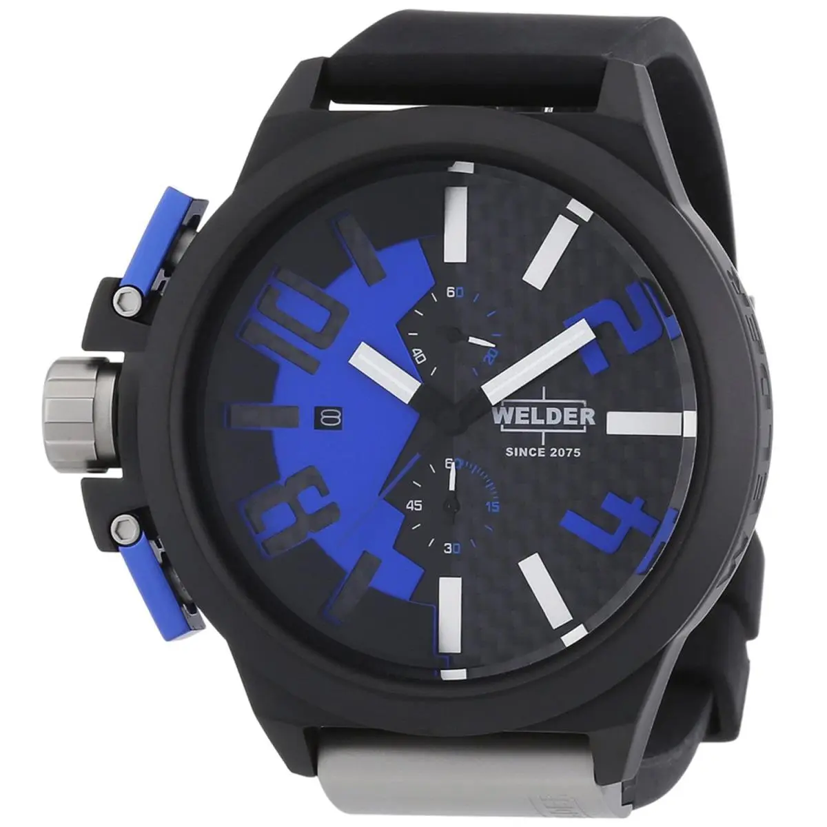 Welder by U-boat K35 Chronograph Black/blue Dial Date Rubber Mens Watch K35-2503
