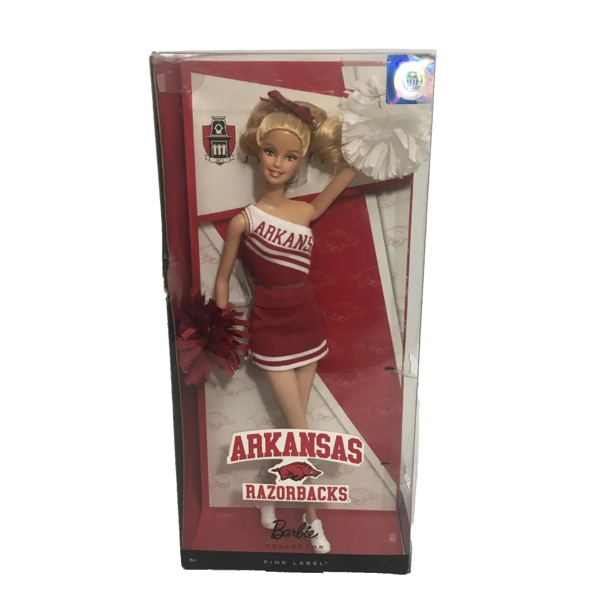2012 Arkansas Razorbacks Barbie Collector Cheerleader Pink Label Y2359
