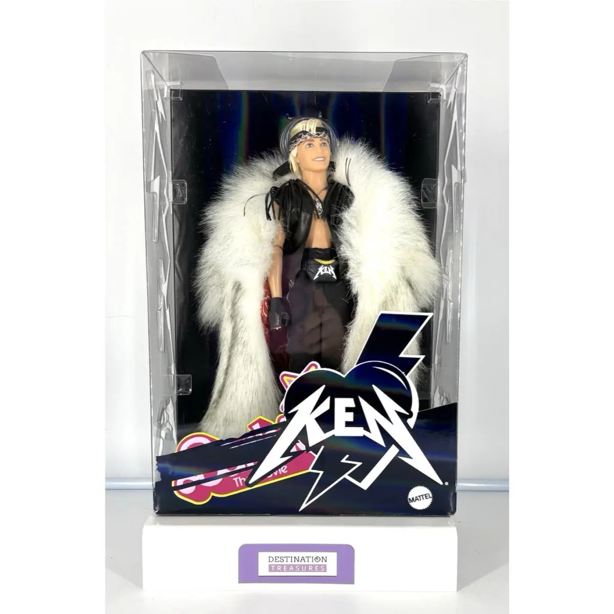 Barbie The Movie Ken Doll in Huge Fur Coat HRF31 Kens Take Over Barbie Land