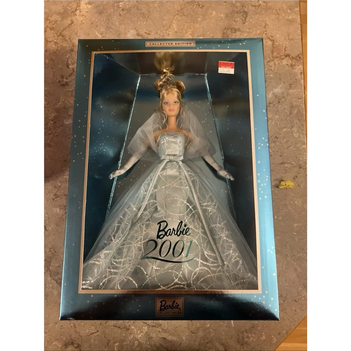 Collectors Edition Barbie 2001 Doll Blue Gown Stunning