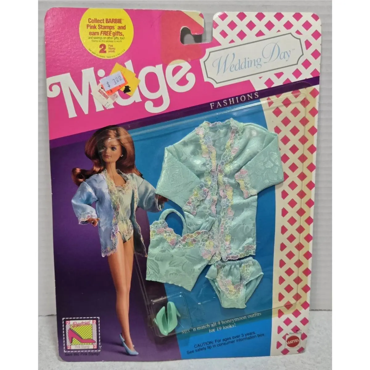 Vintage 1990 Mattel Barbie “midge Wedding Day Fashions- Lingerie 9631 Nip - See