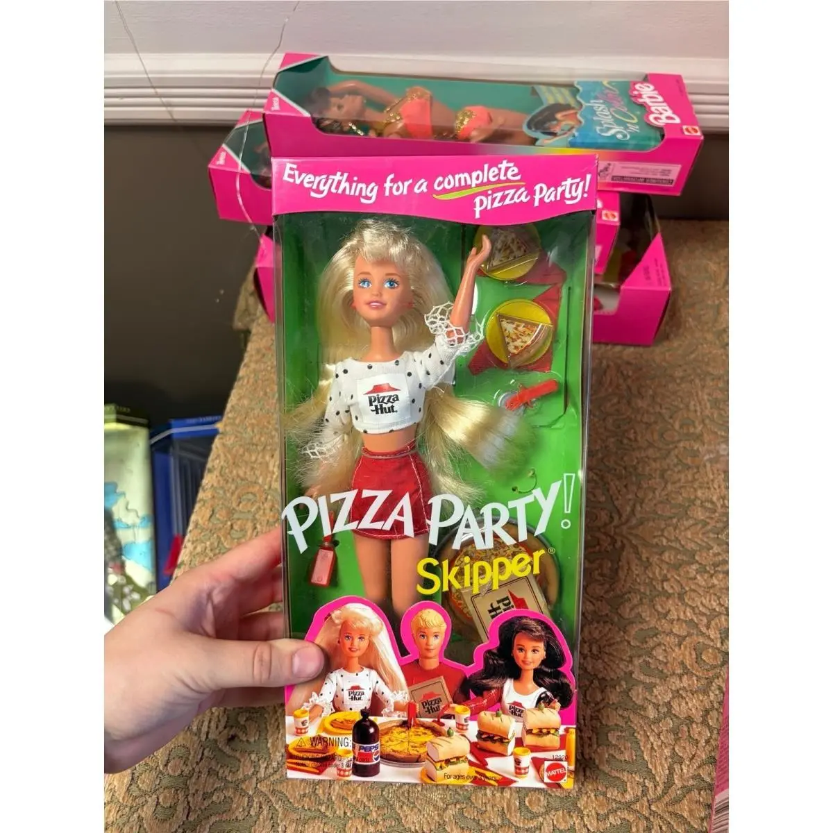 1994 Barbie Pizza Party Skipper Blonde Pizza Hut Doll Set Mattel 12920 Nrfb