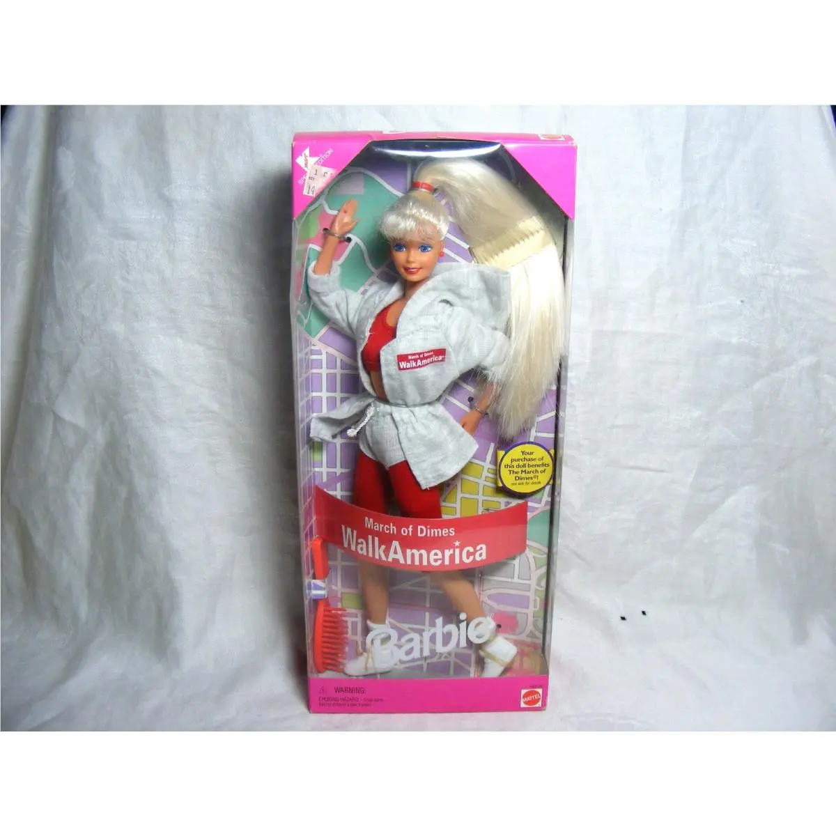1997 Barbie Collectable March of Dimes Walk America Mattel 18506 F-1