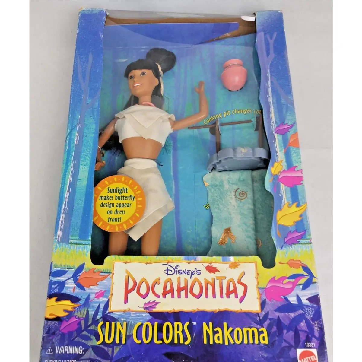 Disneys 1995 Pocahontas Sun Colors Nakoma Doll Mattel Disney New/box is Damaged