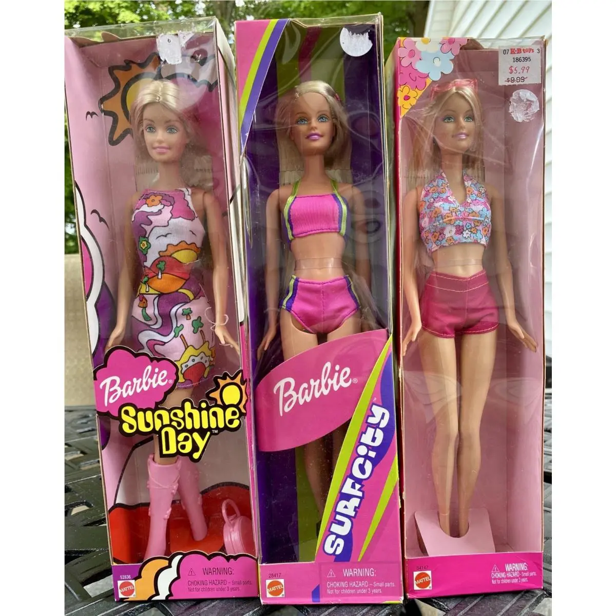 Y2K Barbie Dolls Mattel Sunshine Day Surf City Beach Fun Nos