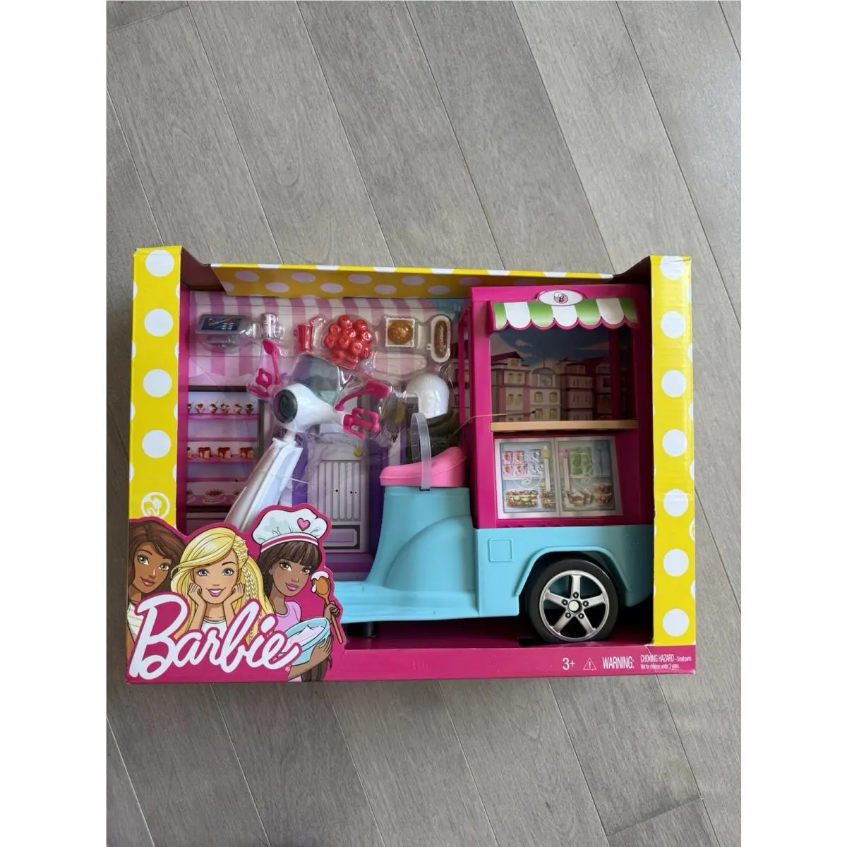 2017 Barbie Moped Mobile Street Food Cart Scooter Bistro Accessories - Nrfb