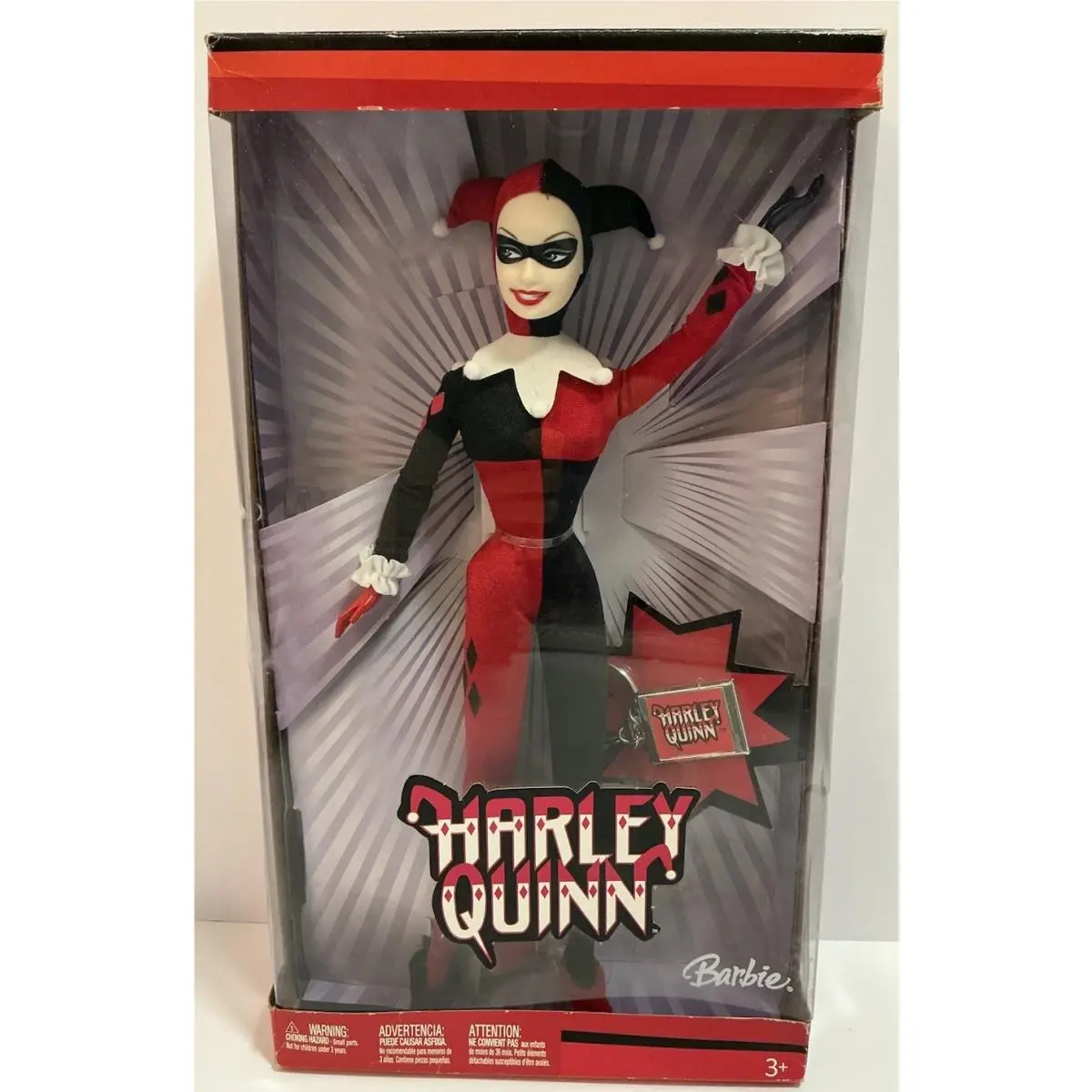 DC Comics Barbie AS Harley Quinn Doll W/ Keychain 2005 Mattel H7616