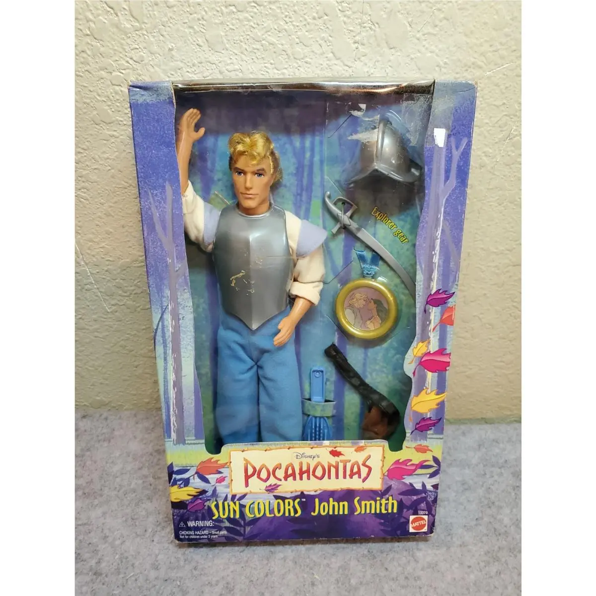 Vintage Mattel 1995 Disney Pocahontas Sun Colors John Smith Doll