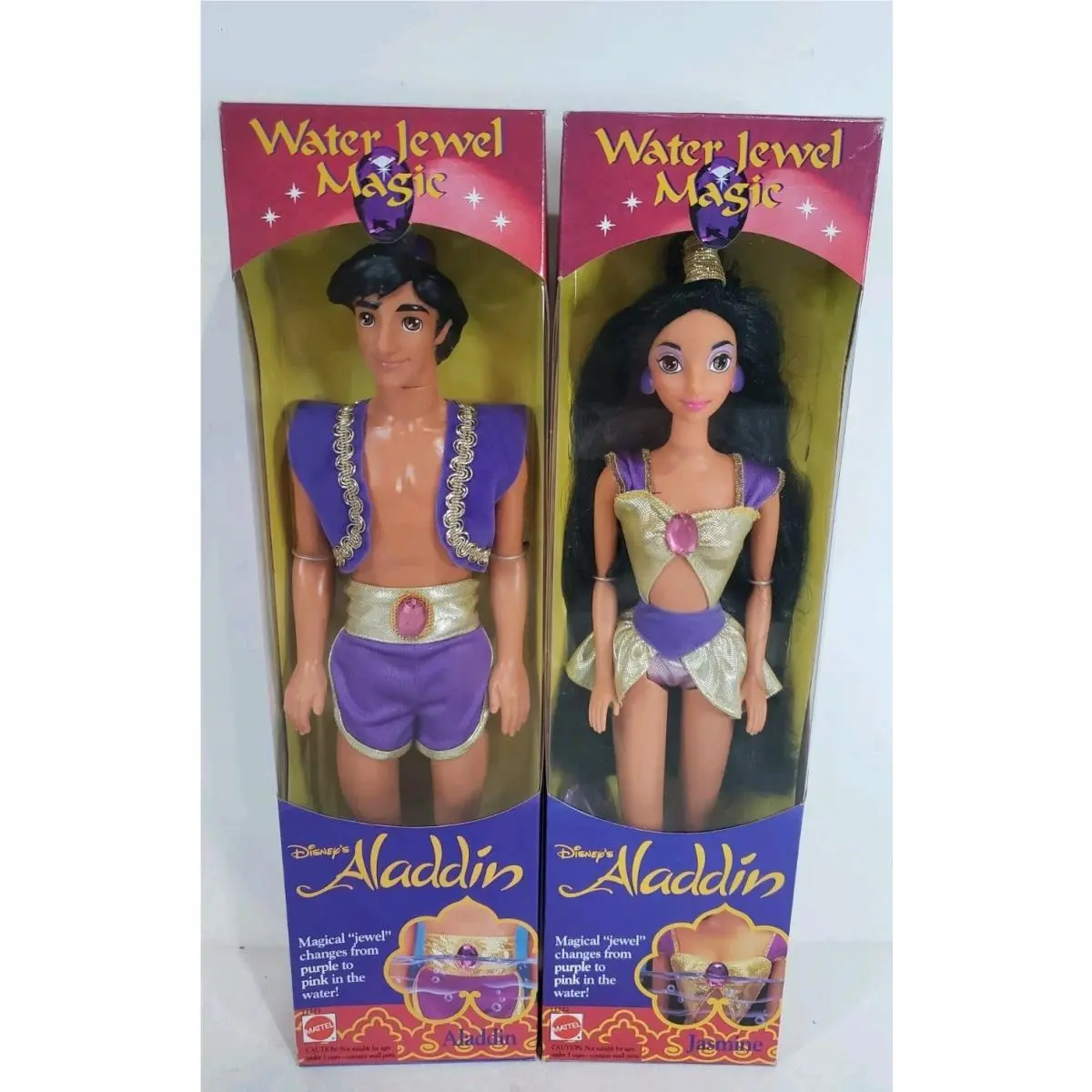 2 PC Disney`s Aladdin and Jasmine Doll Set 1993 Mattel 11272 11273 Nrfb