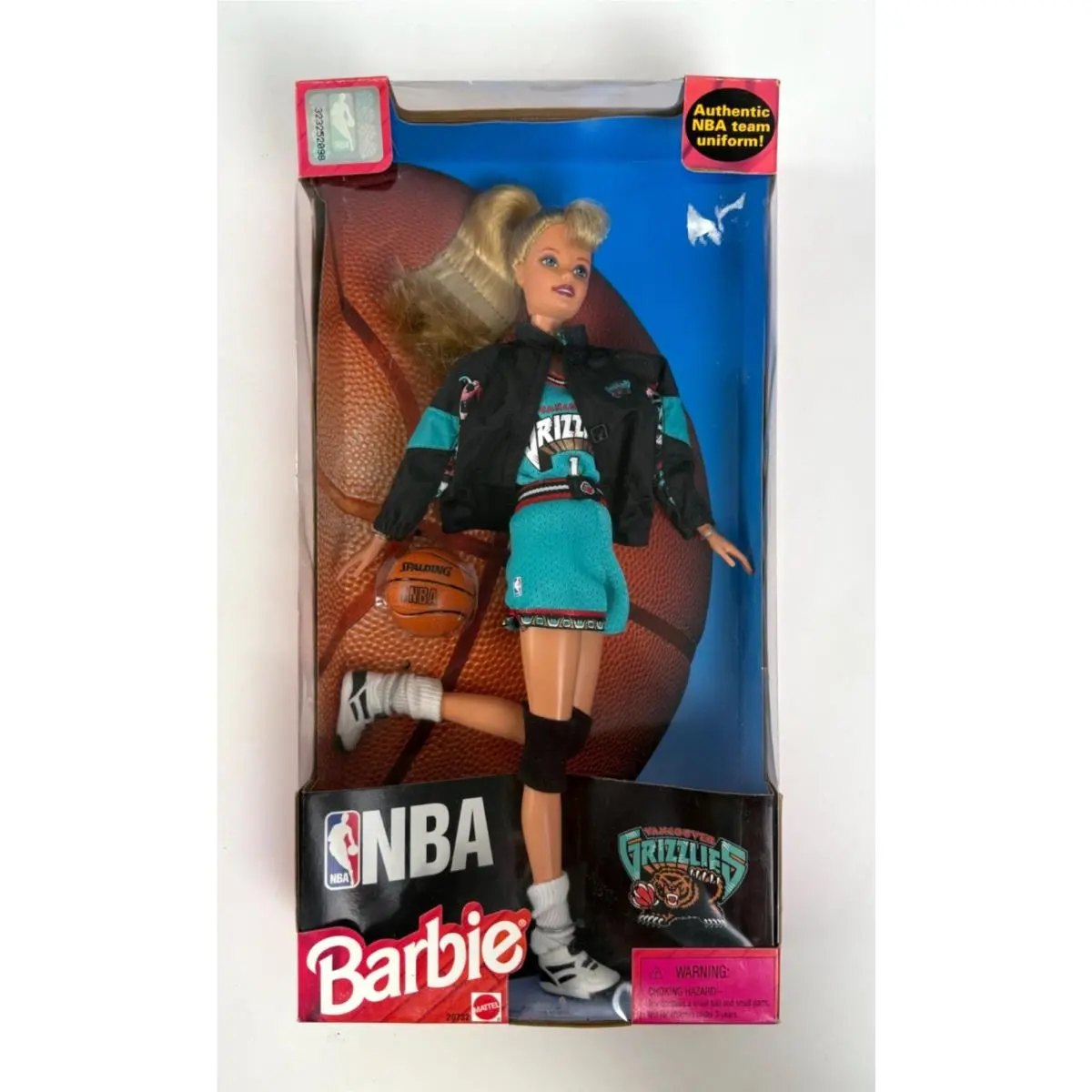 1998 Nba Official Licensed Vancouver Grizzlies Barbie Doll Mattel 20732 Nrfb