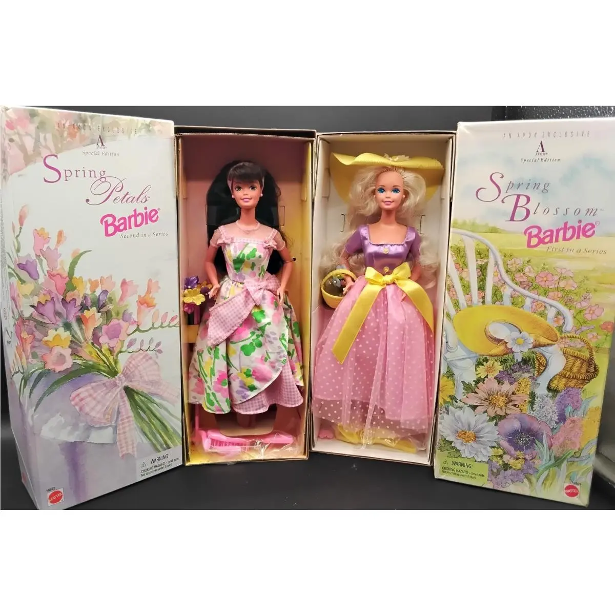 `95 `96 Barbie Spring Blossom 15201 Spring Petals 16872 Avon Special Edition