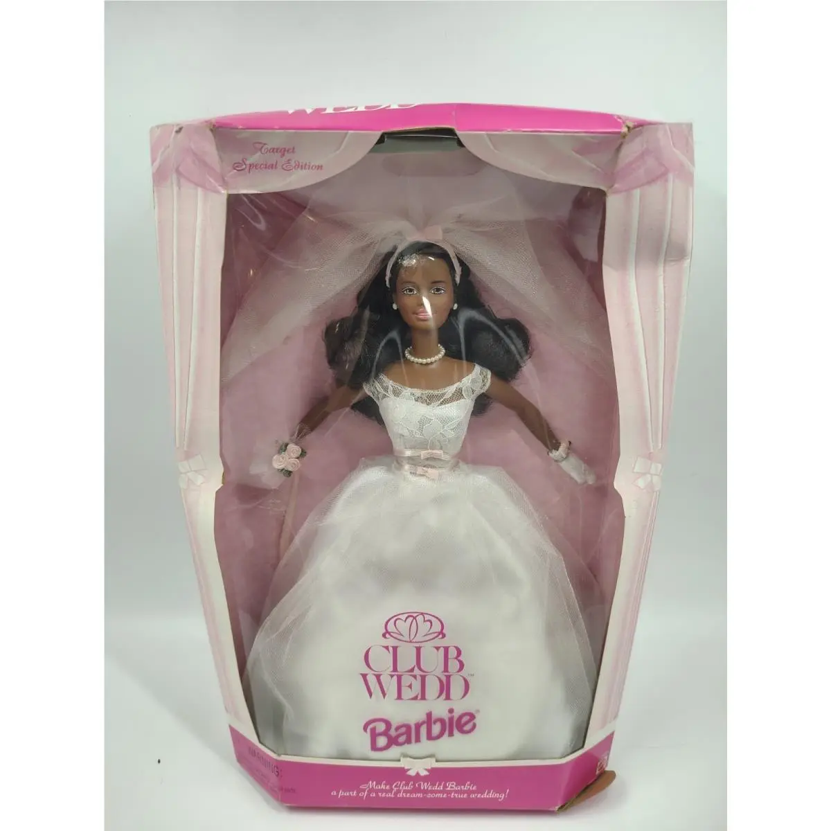 Club Wedd Barbie Doll Target 1998 African American Mattel 22361 Bride Wedding