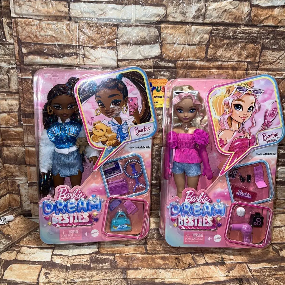 Mattel Barbie Dream Besties Malibu and Brooklyn Fashion Doll Makeup Hair