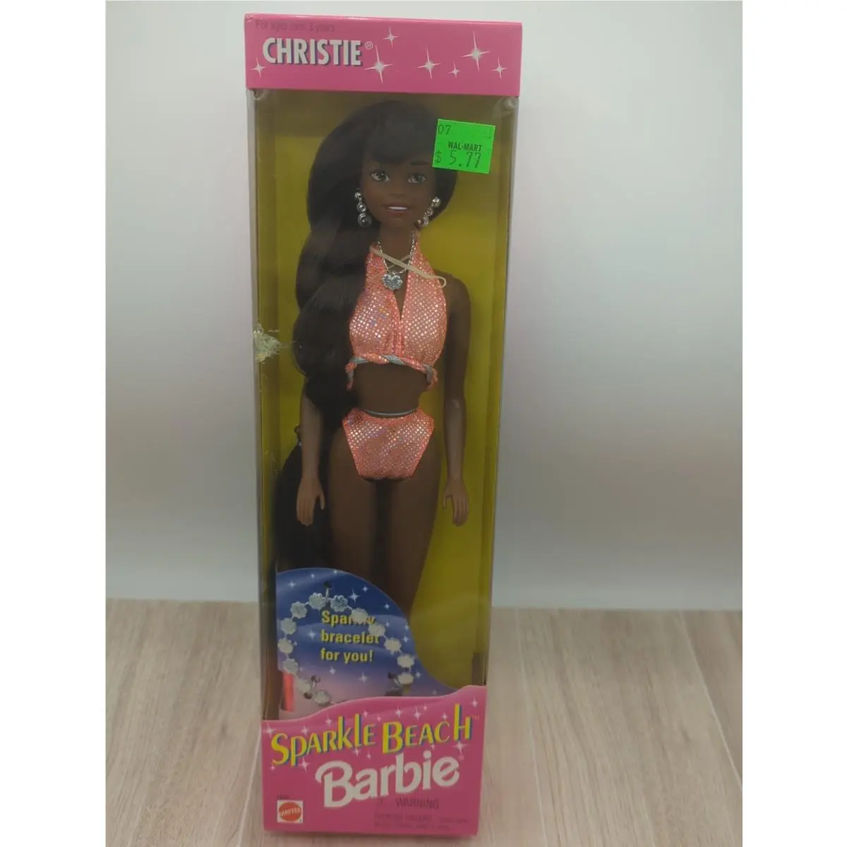 Vintage 1995 Christie Sparkle Beach Barbie African American Mattel 14355