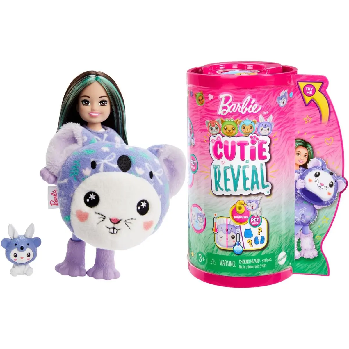 Barbie Cutie Reveal Chelsea Doll with 6 Surprises Plush Costume and Mini Pet