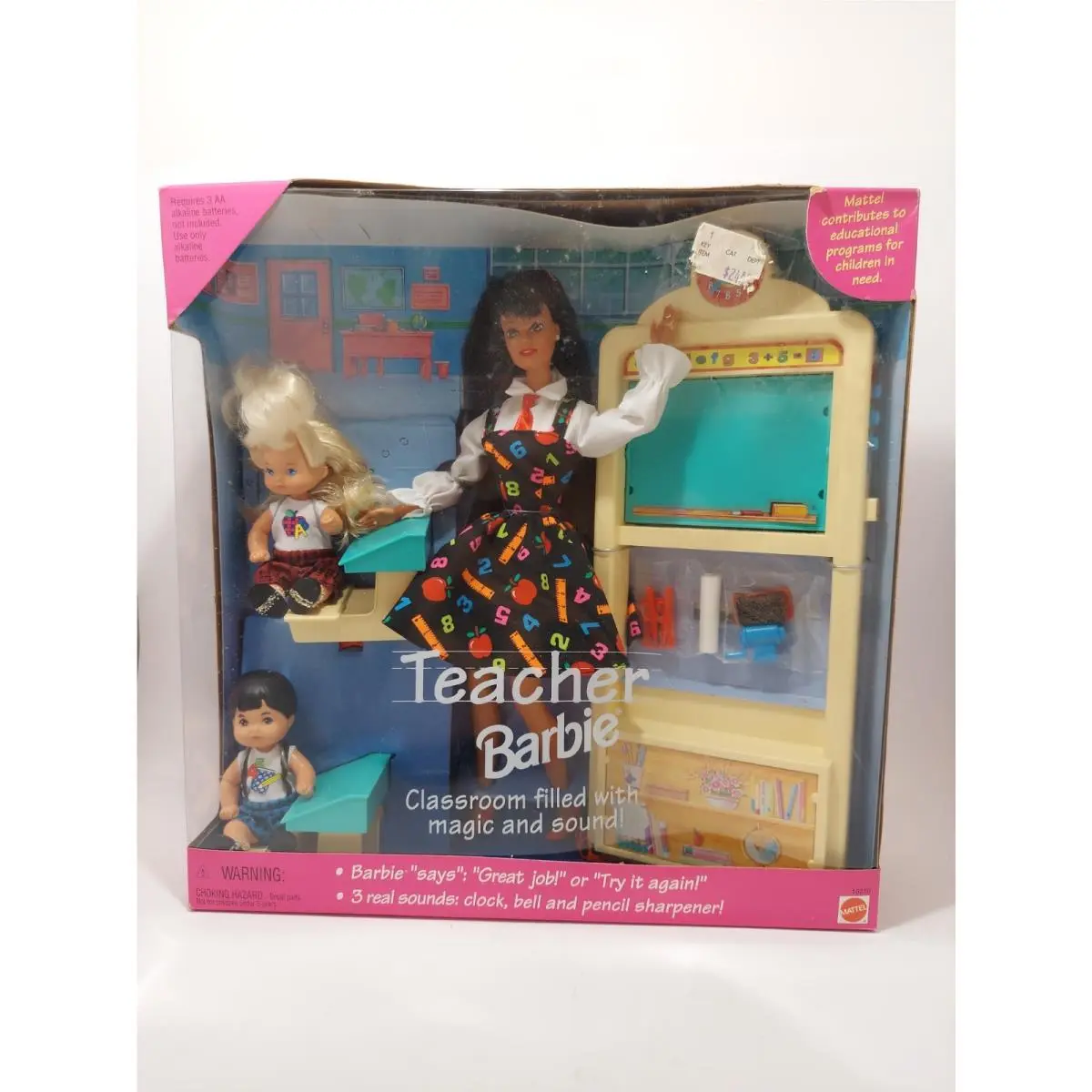 1995 Teacher Barbie Doll Classroom Play Set w/ 2 Students
