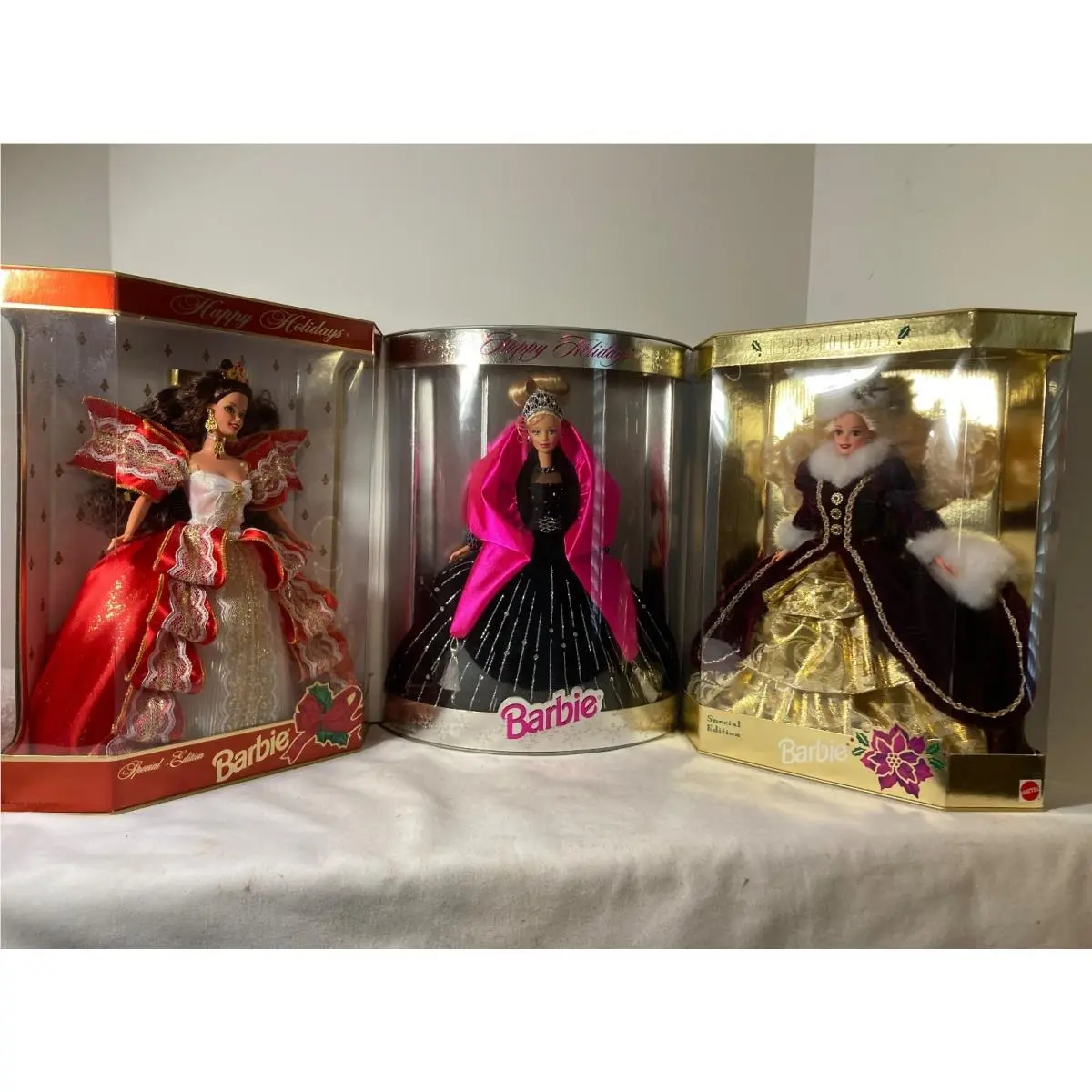 Vintage Mattel Hallmark Happy Holidays Barbie Special Edition Dolls ’96 ’97 98