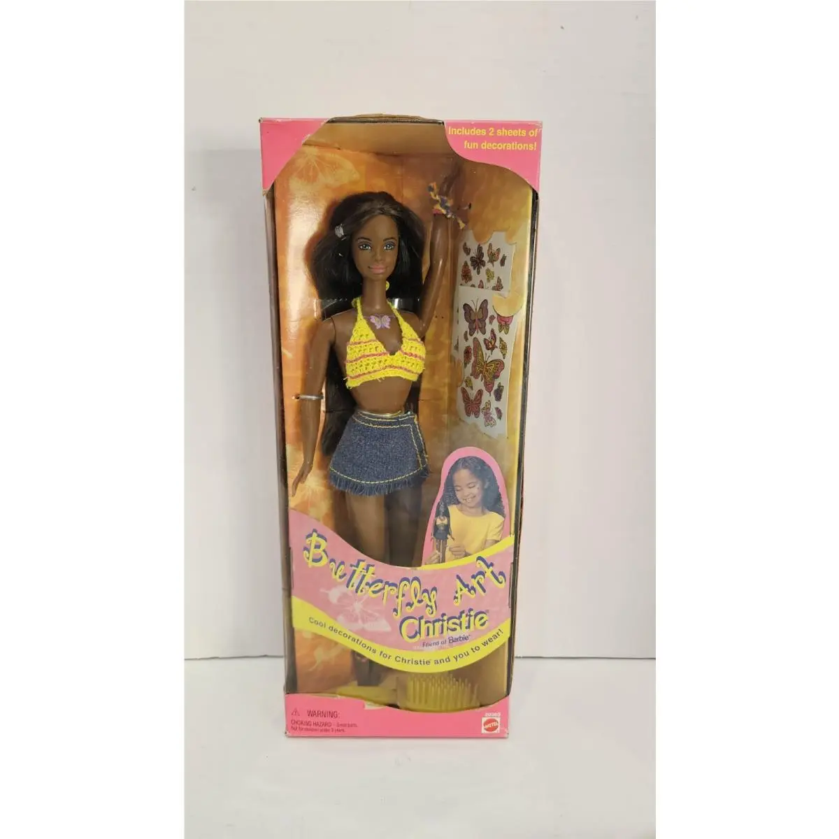 Nrfb Vintage Mattel 1998 Barbie`s Friend Christie Butterfly Tattoo Art 20360