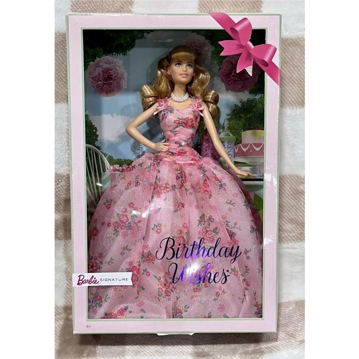 2018 Barbie Signature Doll Birthday Wishes FXC78 Mattel Pink Dress Blonde