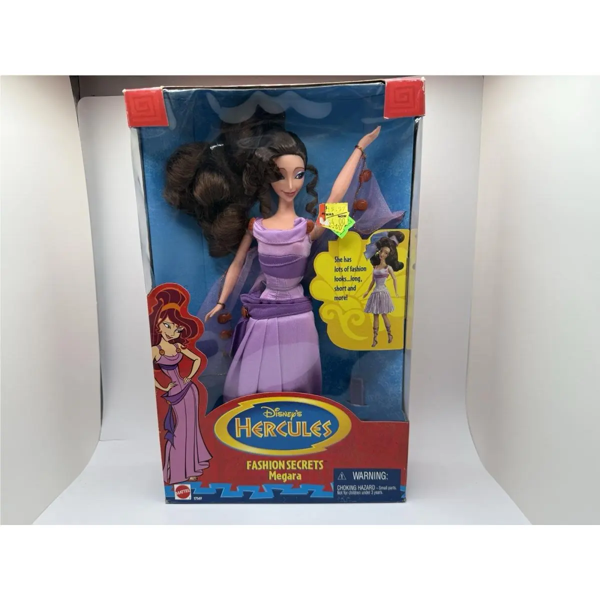 Vtg Hercules Disney Fashion Secrets Megara Doll 1996 Mattel 17149