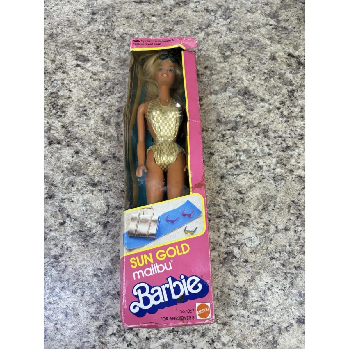 Barbie Sun Gold Malibu 12 Doll Superstar Era Sunglasses 1983 Mattel