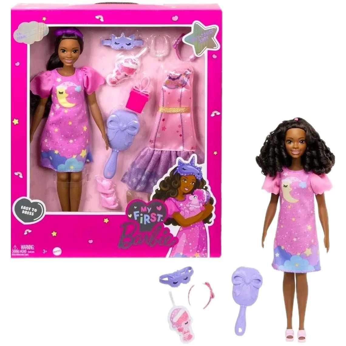 My First Barbie African American Doll Set w/ Accessories 13.5 Inches Tall
