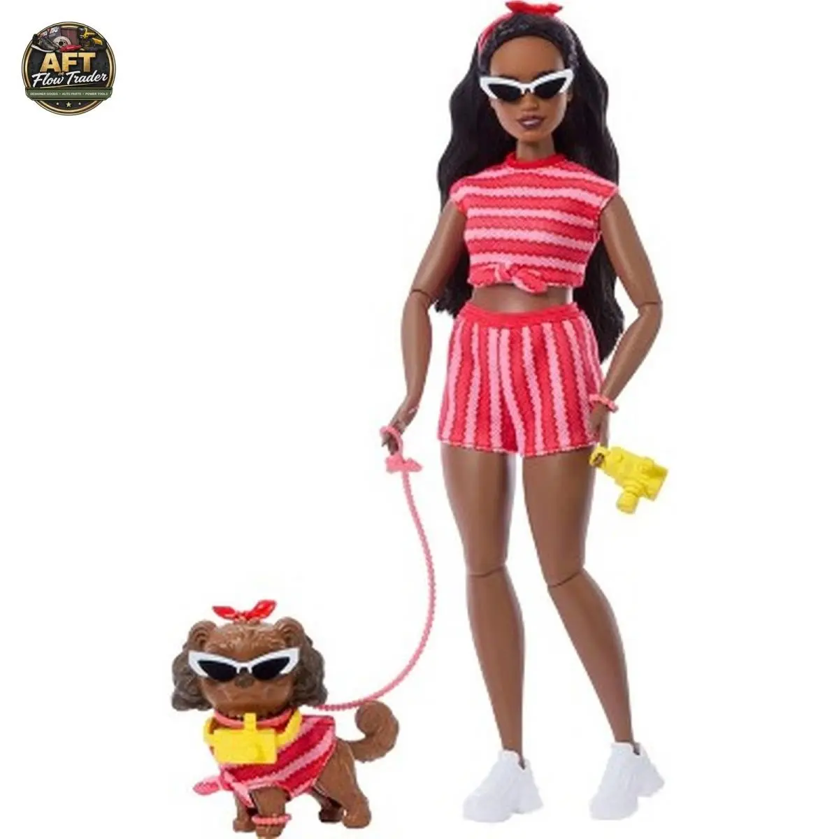 Barbie Twinning Looks Stripes Doll - Deep Tan Curly Hair