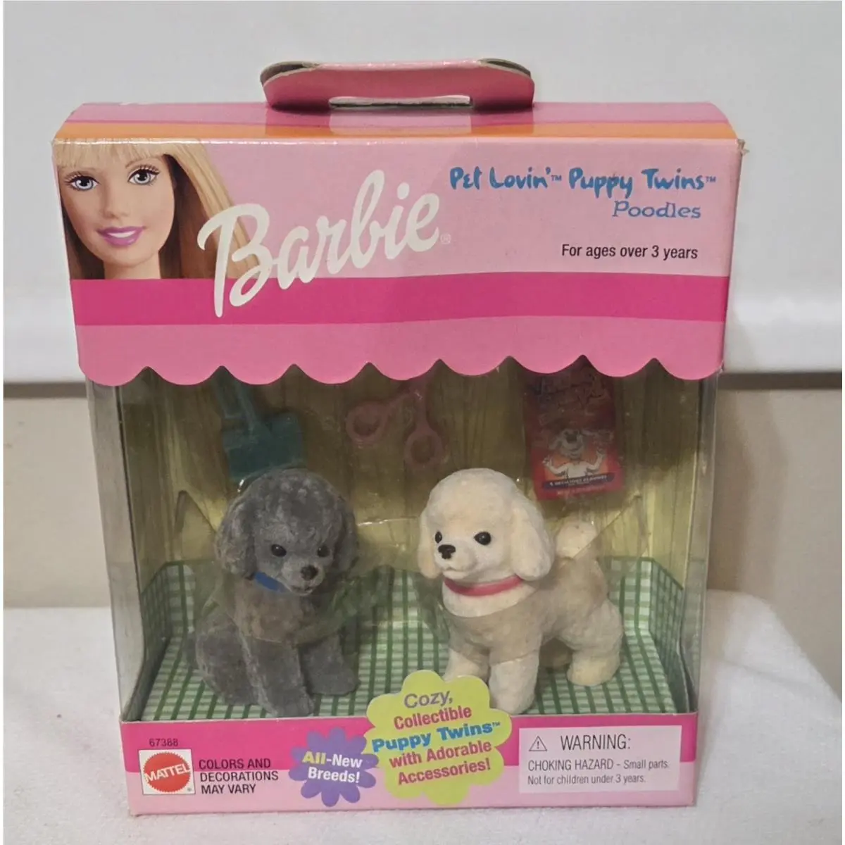 Box-barbie Pet Lovin` Puppy Twins Poodles Doll Set 1999 Mattel 67388