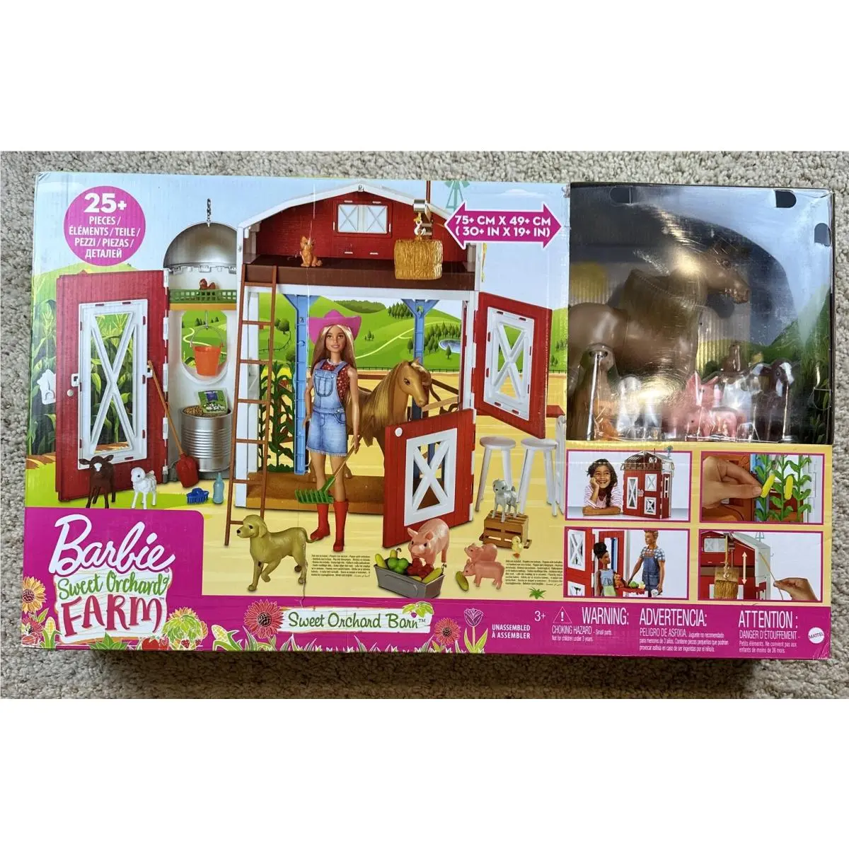 Barbie Sweet Orchard Farm Playset with Barn 11 Animals Working Features