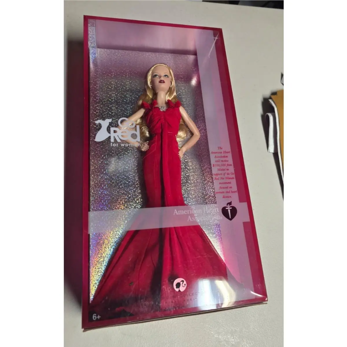 GO Red For Women Aha Barbie Doll 2007 Pink Label Mattel K7957 Nrfb