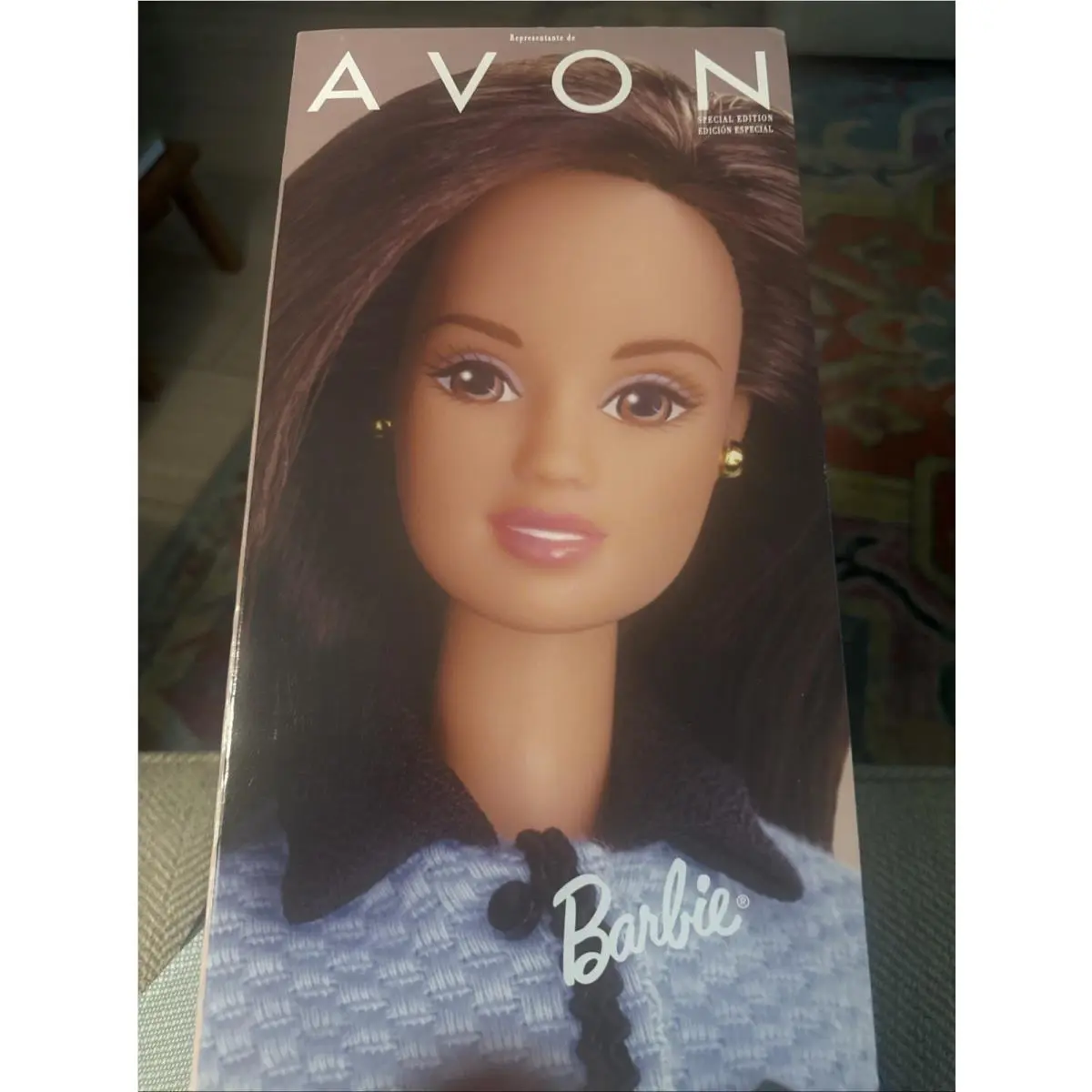 Mattel Avon Representative Barbie Doll Blue Suit 1998 Brown Hair Nrfb