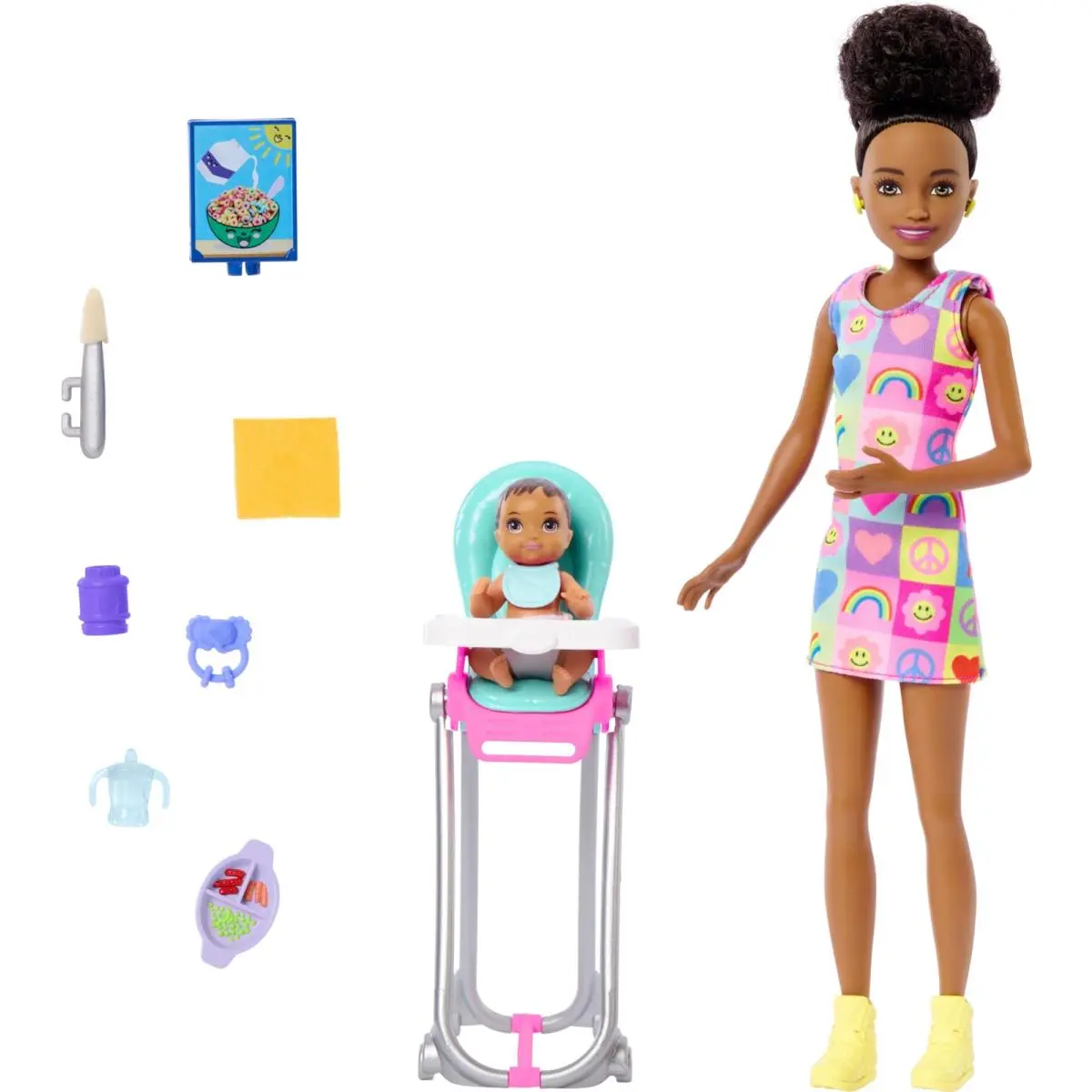 Skipper Babysitters Inc Playset 10 Piece Doll Baby Feeding Accessories Set