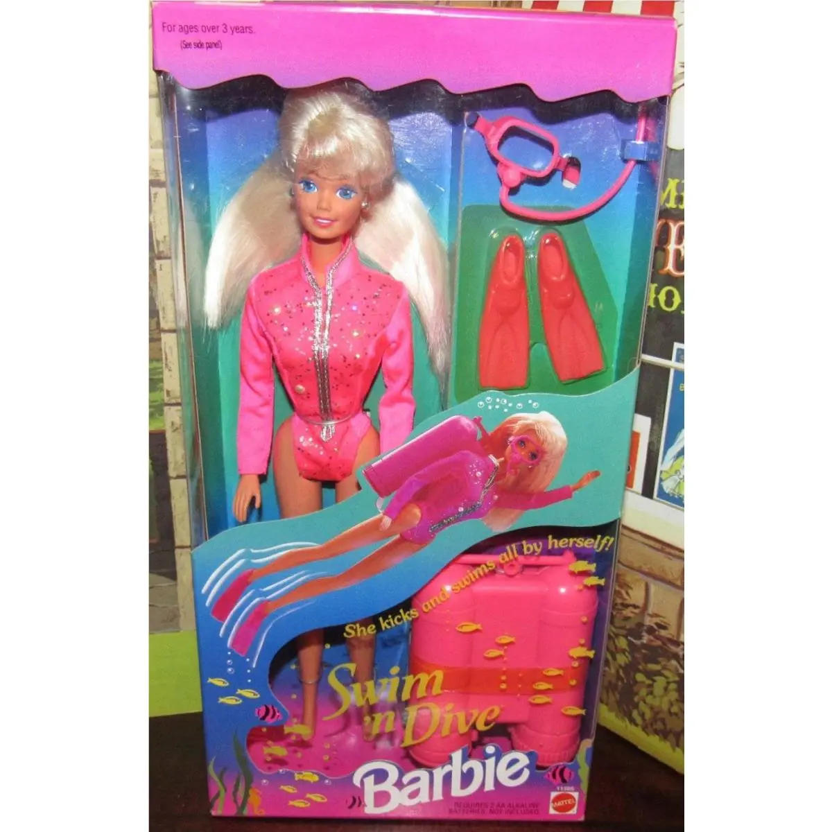 Mib Nrfb Gorgeous Swim N` Dive Barbie 11505 Circa 1993