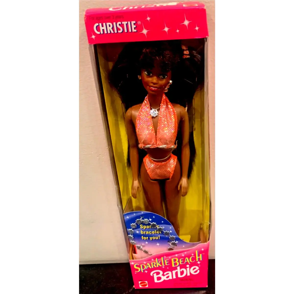 Vintage African American Christie Sparkle Beach Barbie 14355 Circa 1995