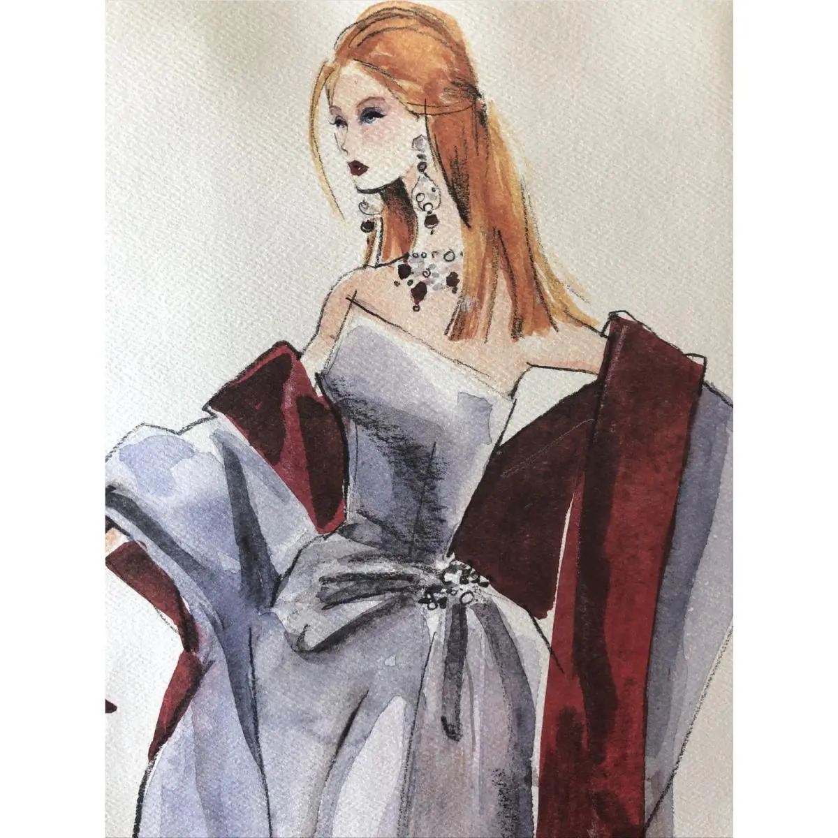 Designers Salute to Hollywood Collection Vera Wang Barbie Doll Sketch