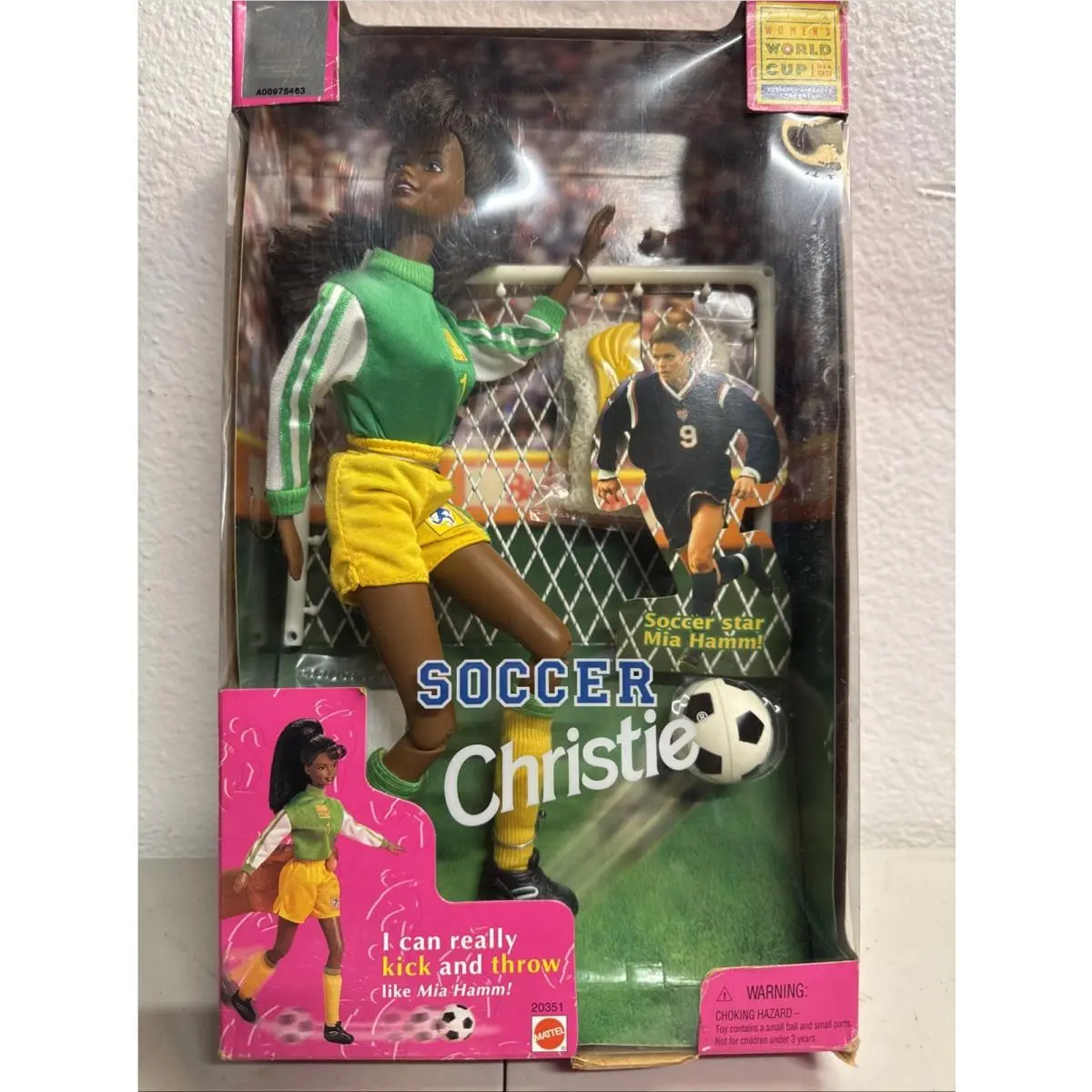 Vintage 1998 Mattel Soccer Christie Doll Fifa Women`s World Cup 20351 Mia Hamm